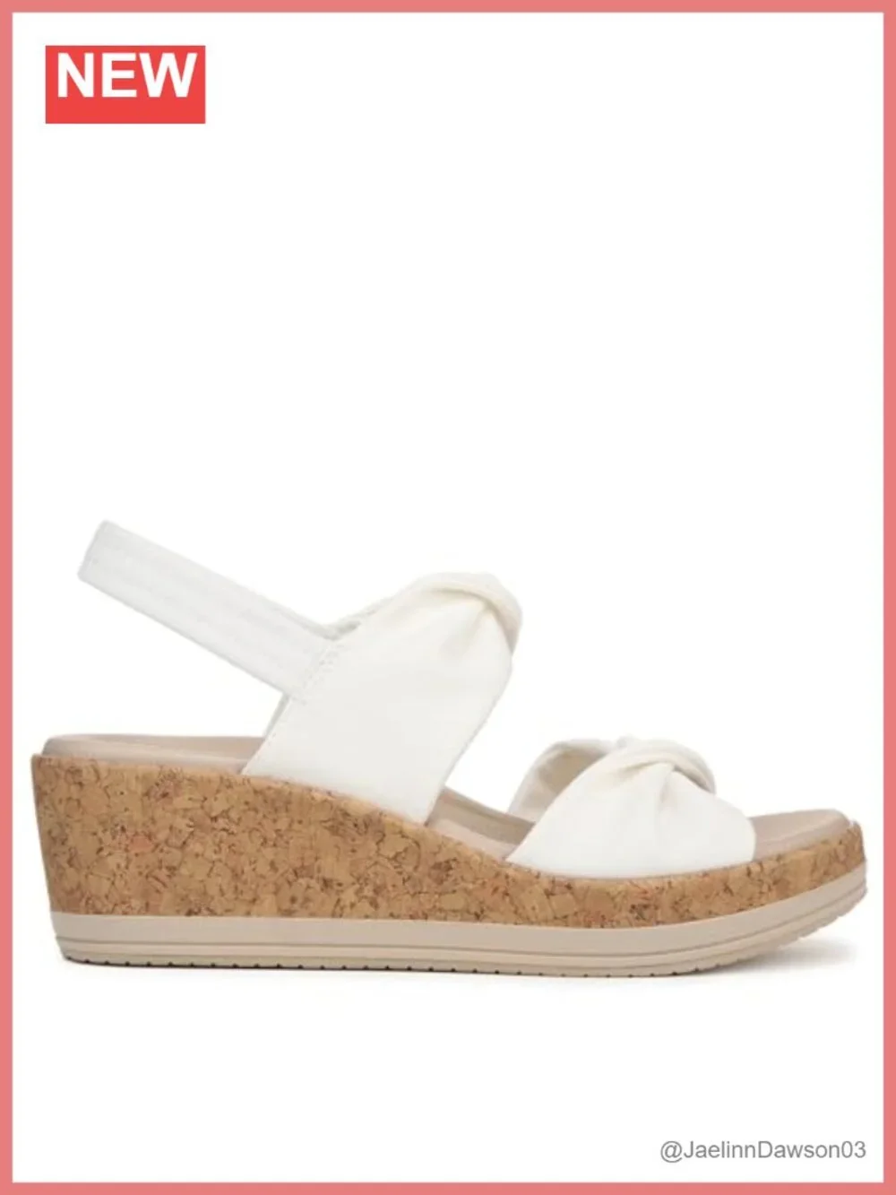 Women's BZees Riley Wedge Sandal Slip On Washable Stretch Fabric